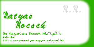 matyas mocsek business card